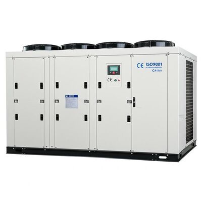 یخچال آب خنک شده با هوا با گواهینامه CE ISO9001 با قدرت ورودی 318KW و قدرت پمپ 075KW برای سیستم های مبادله گرما طراحی شده است